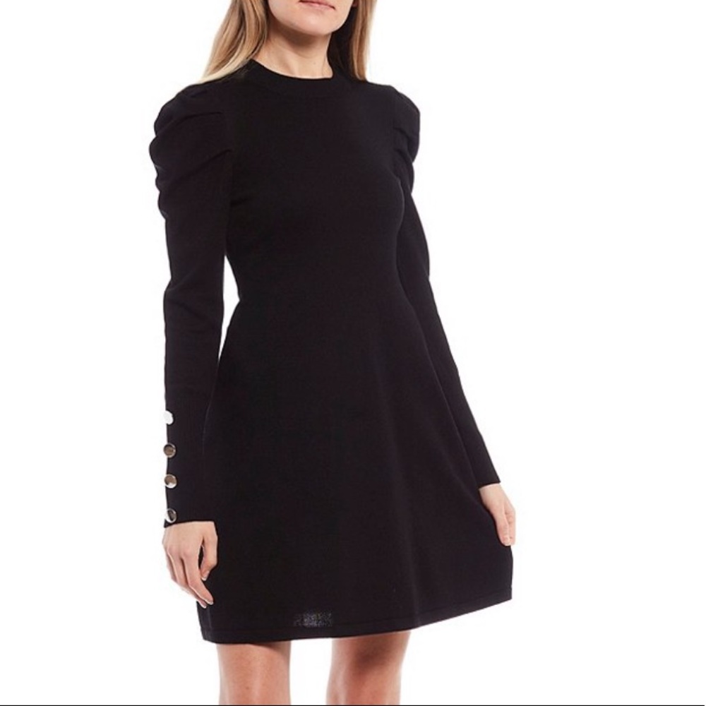 NWT Midnight Doll Puff-Sleeve Sweater Dress Small